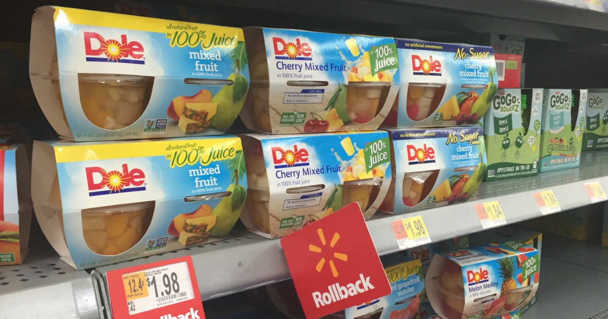 Walmart Dole Fruit Cups 4Pack Only 0.98