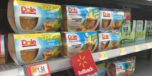 Walmart: Dole Fruit Cups 4-Pack Only $0.98