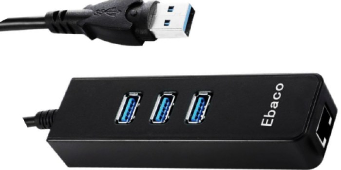 Amazon: Ebaco USB to Ethernet Adapter w/ 3 Port USB Hub ONLY $12.78 (Regularly $19)