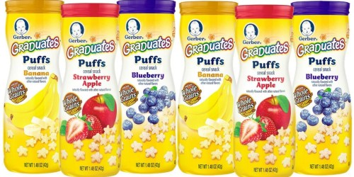 Amazon Prime: Gerber Graduates Puffs 6-Ct Only $7.98 Shipped (Just $1.31 Per Container)