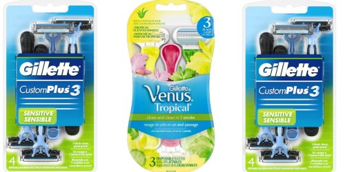 Amazon: Gillette CustomPlus 3 Disposable Razors 4 Count Pack ONLY $2.52 Shipped + More