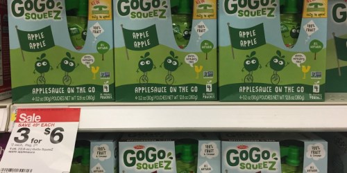Target: GoGo SqueeZ 4-Packs ONLY $1.25 (Just 31¢ Per Pouch!)