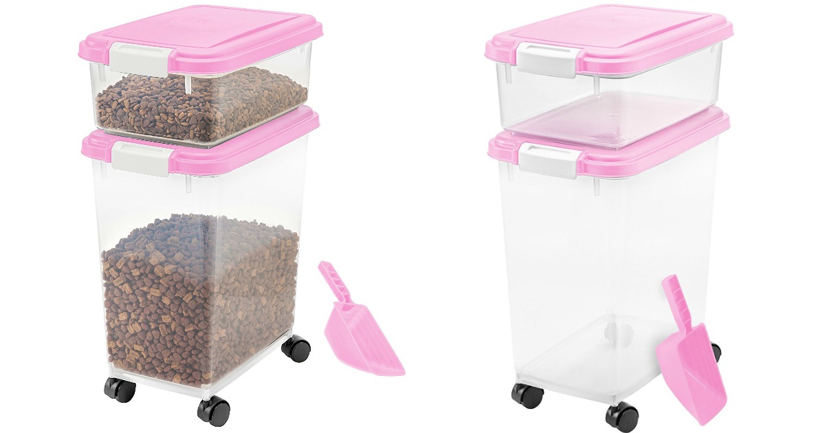 Iris 3-Piece Airtight Pet Food Container Combo - Pink