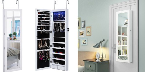 Amazon: Nice Buys on Lockable Jewelry Cabinets w/ Lighted Mirrors (Today Only)