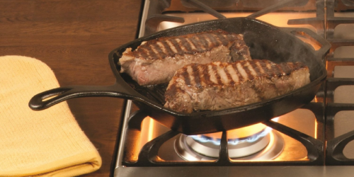 Lodge 10.5″ Cast Iron Square Grill Pan Only $14