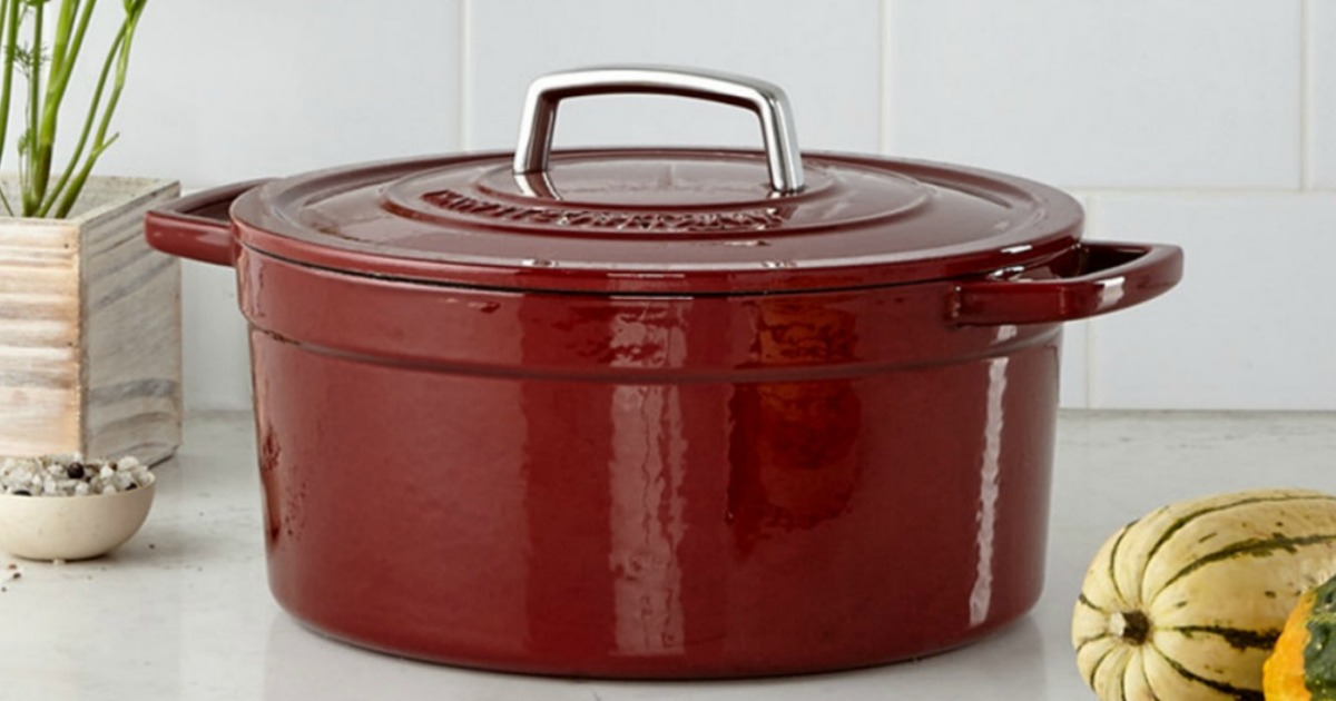 Martha Stewart Collection Collector's Enameled Cast Iron 6 Qt. Round  Casserole