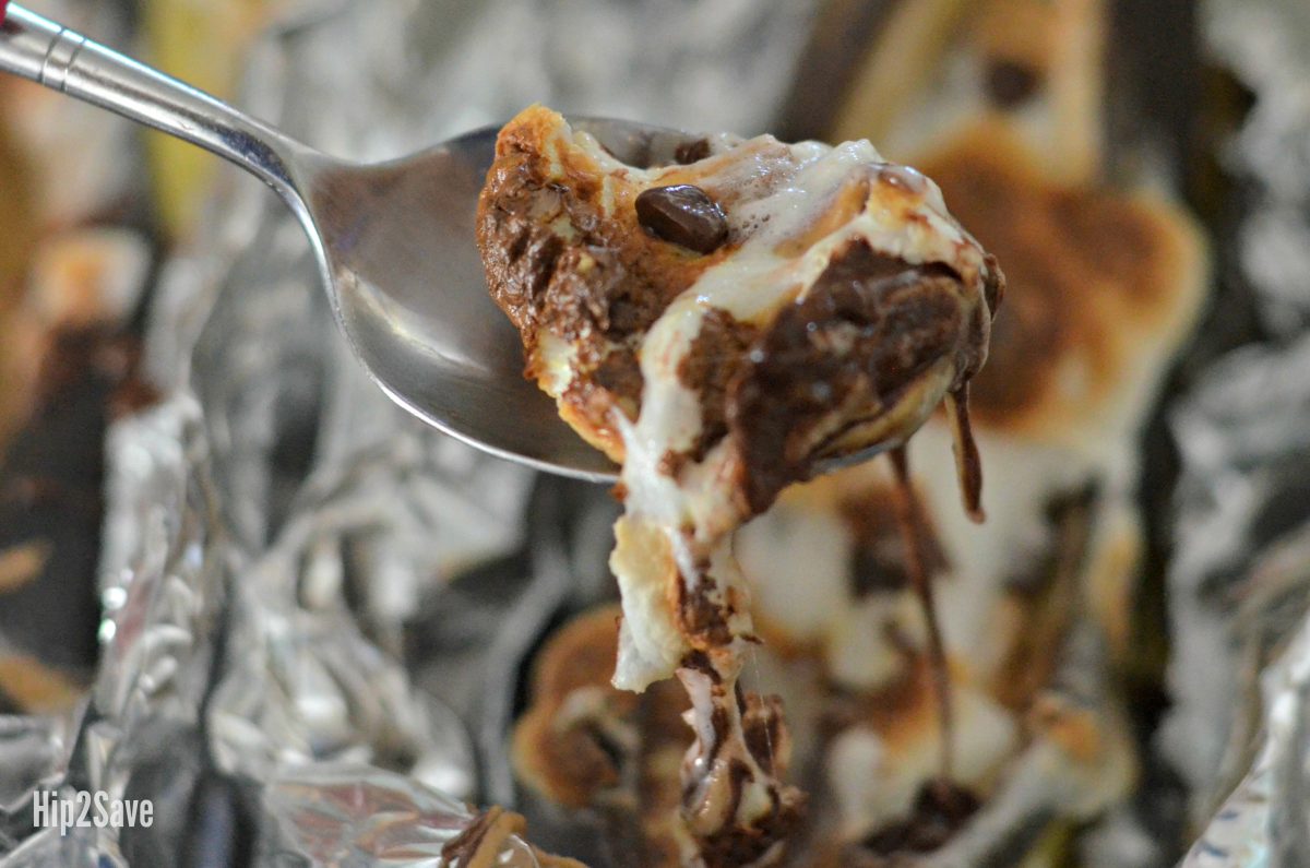 campfire dessert recipe closeup on a spoon