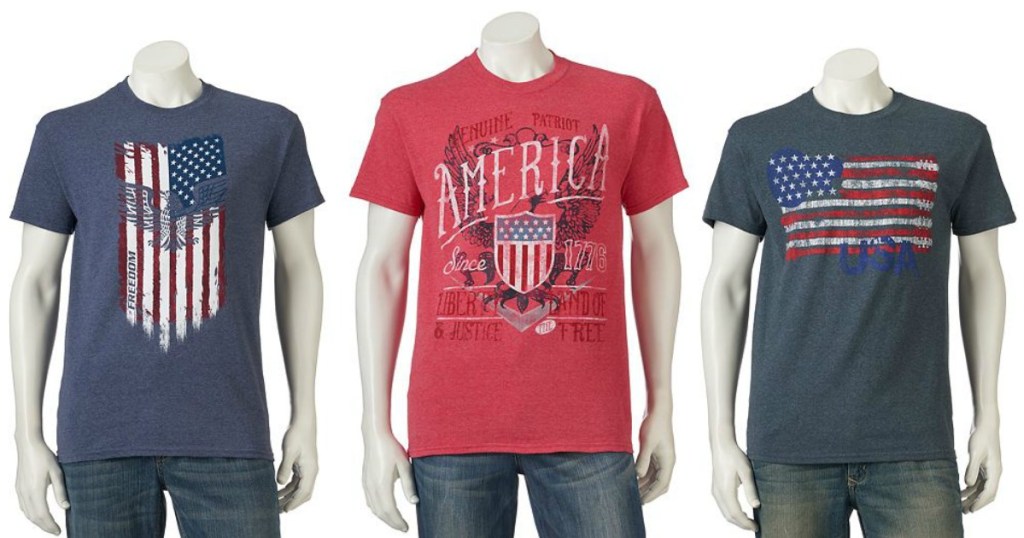 Kohl's.com: Men's Patriotic T-Shirts Only $2.55 Each (When You Buy Five)