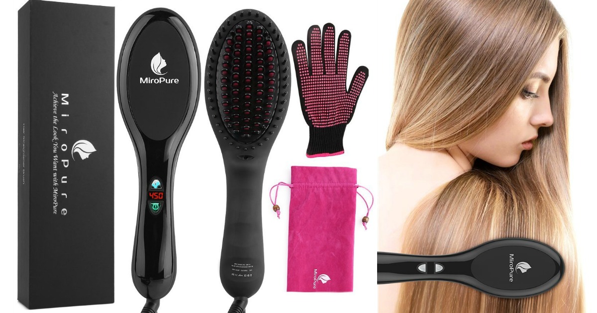 miropure hair straightener brush amazon