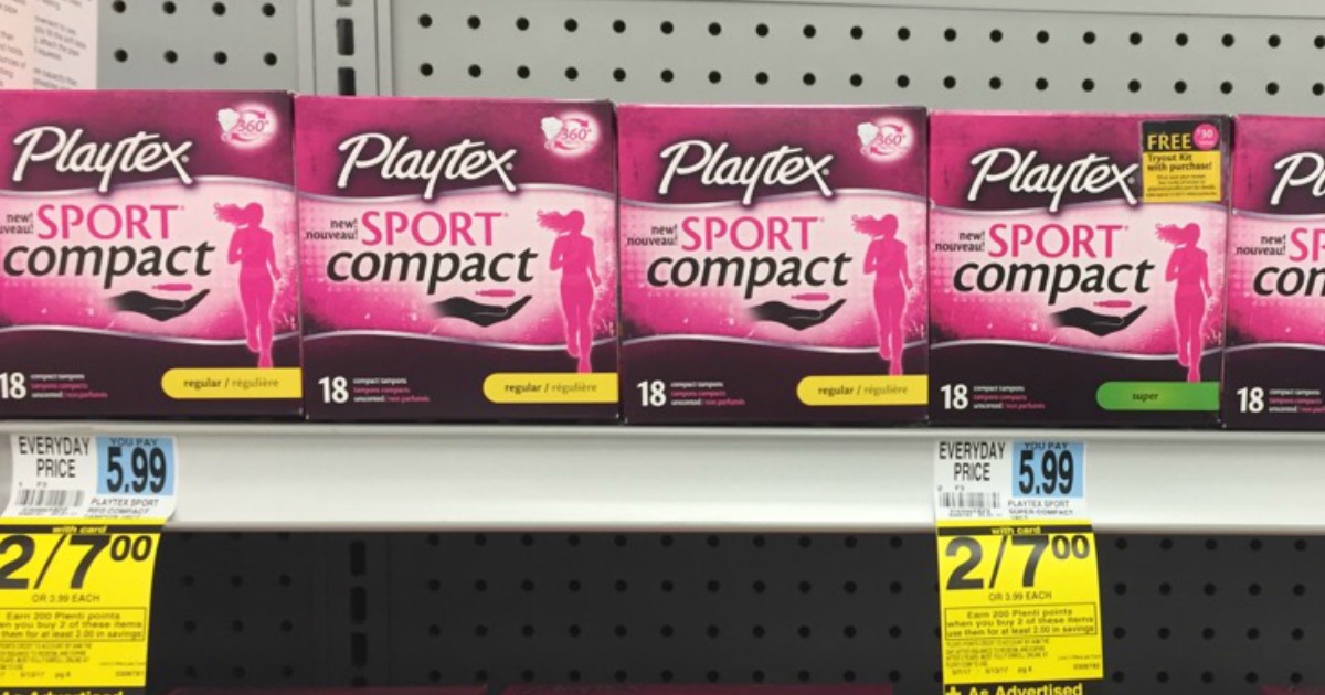 New 2.50/1 Playtex Sport Compact Tampons Coupon = Two FREE Boxes at