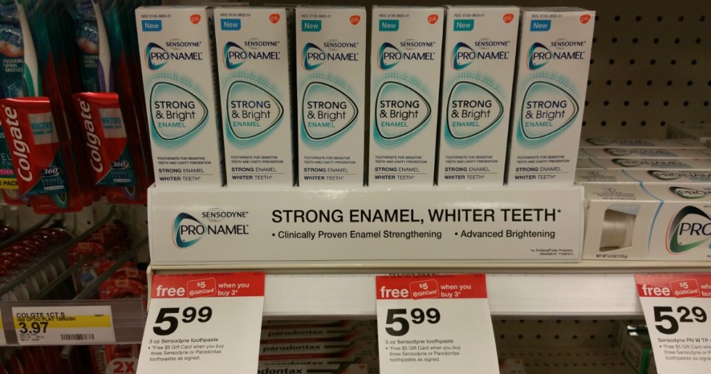 Sensodyne Pronamel Toothpastes on target shelf