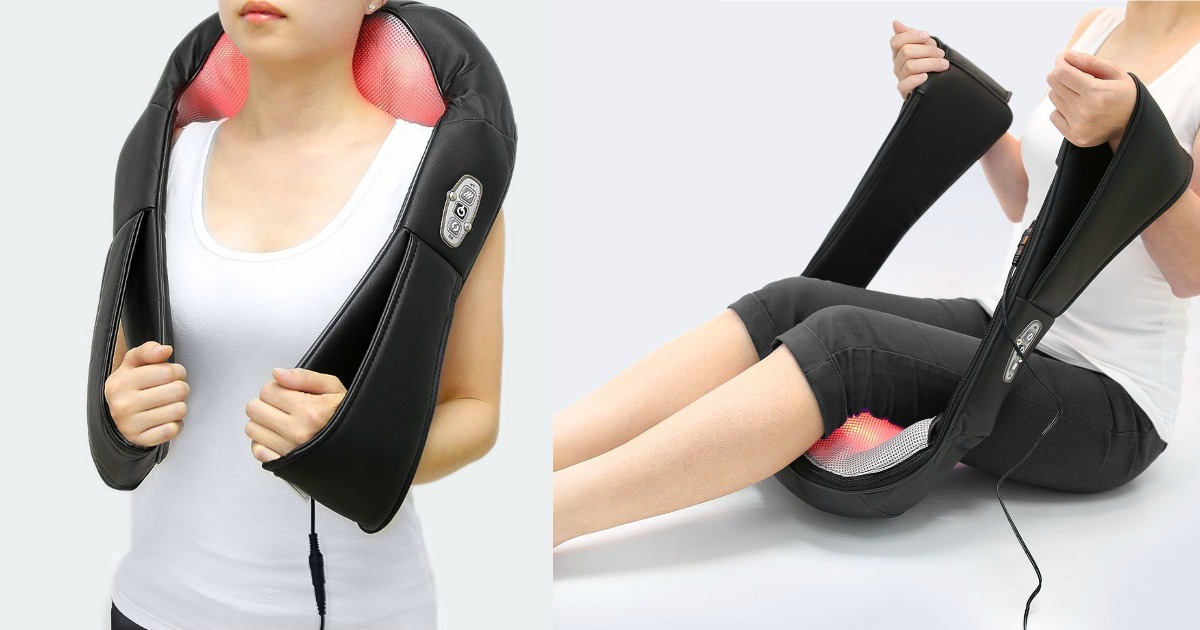 Amazon Shiatsu Deep Kneading Heated Massager Only 3571 Shipped Includes Car Adapter