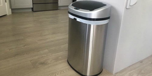 Stainless Steel 13-Gallon Trash Can Just $29.99 Shipped (Touch-Free & Fingerprint Resistant)