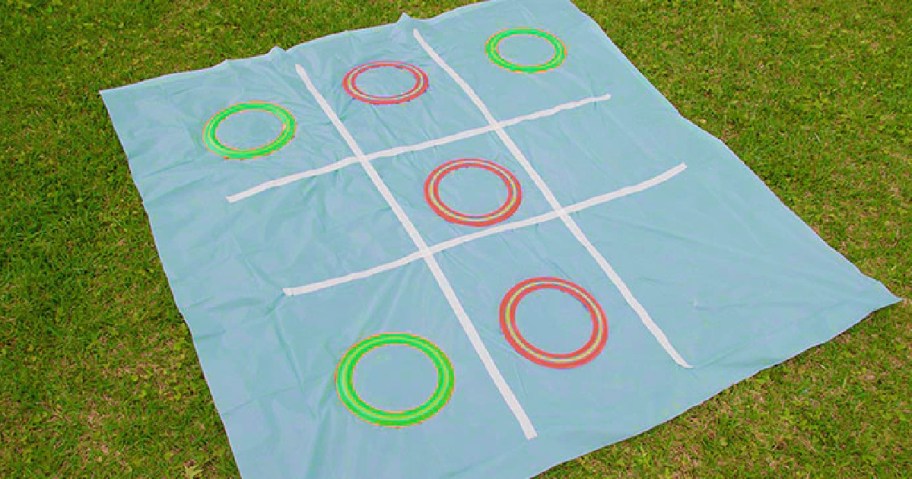 A DIY Tic Tac Toe Board, one of our summer activities for kids using Dollar Tree items