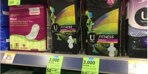 Walgreens: U by Kotex Fitness Tampons & Pads Just $1.50 Each or Less After Bonus Points