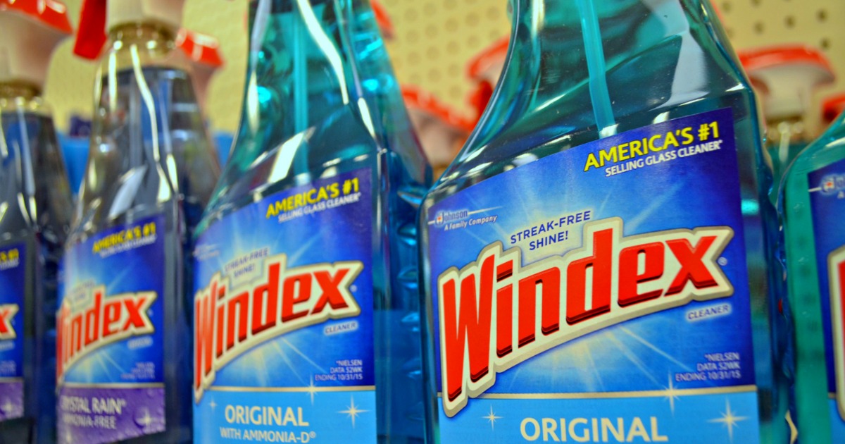 bottles of Windex spray cleaner