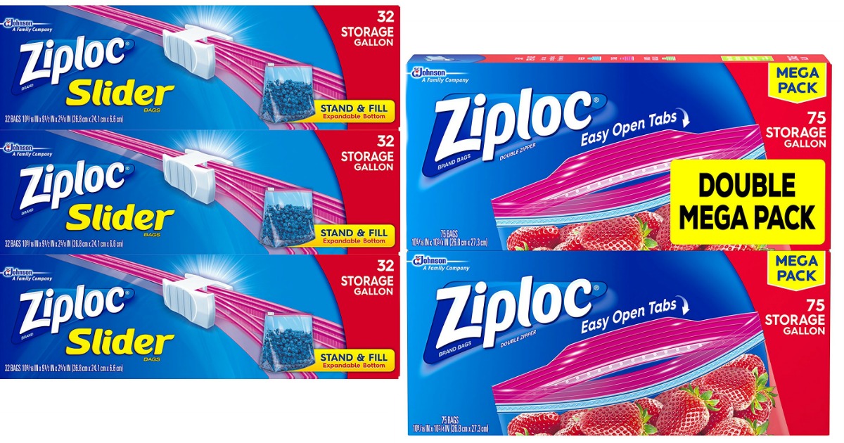 Amazon Ziploc Slider GallonSize Storage Bags 96Count Pack ONLY 9