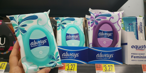 Walmart: Always Wipes ONLY $1.77 + Pads as Low as 77¢ (After Cash Back) + More