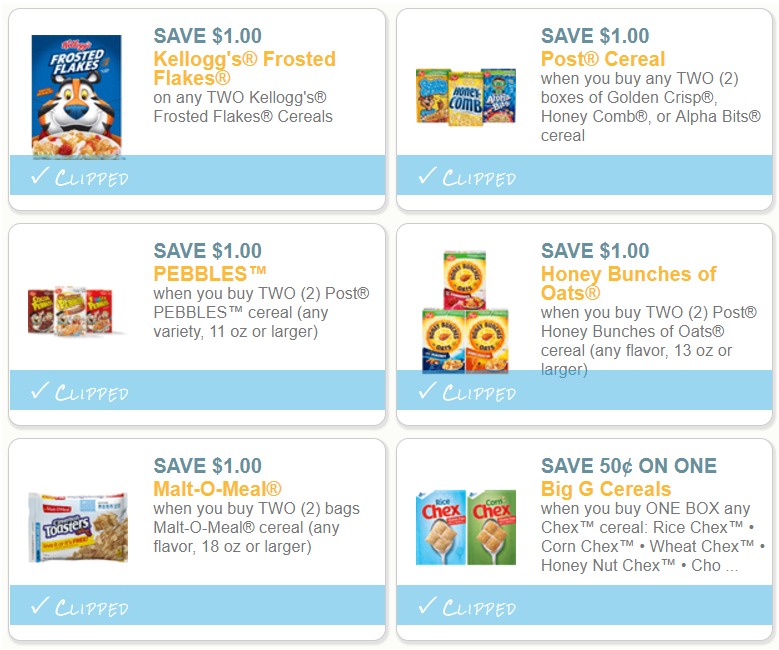 Top Cereal Coupons to Print NOW (Chex, Frosted Flakes, MaltOMeal & More)