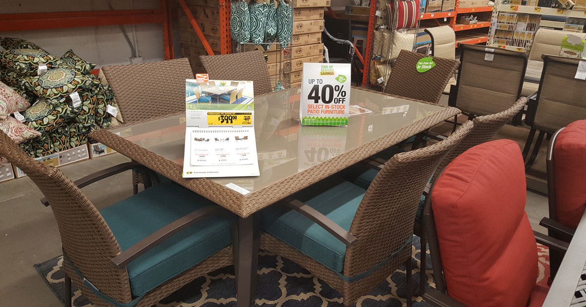 Hampton bay oak cliff 7 piece dining outlet set