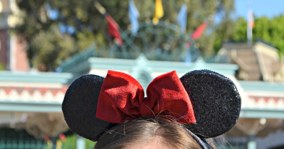 Disney World – mouse ears on a young girl