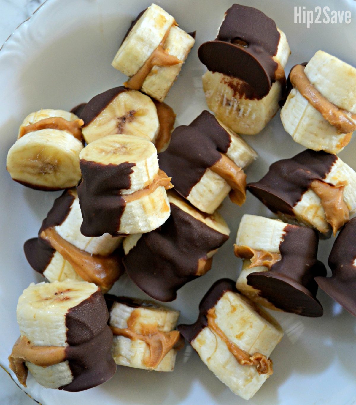 Frozen Chocolate Dipped Peanut Butter Banana Bites Hip2save