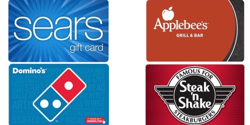 $100 Sears Gift Card Only $85 + Discounted Domino’s, Applebee’s & CVS Gift Cards