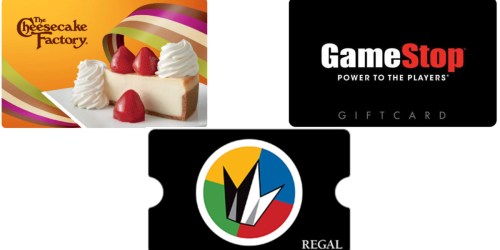 $50 Regal Entertainment eGift Card Only $40 + Discounted Gamestop, iTunes & More Gift Cards