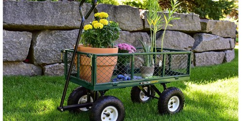 Gorilla Carts Steel Utility Cart w/ Removable Sides ONLY $52 (Holds 400 Pounds)