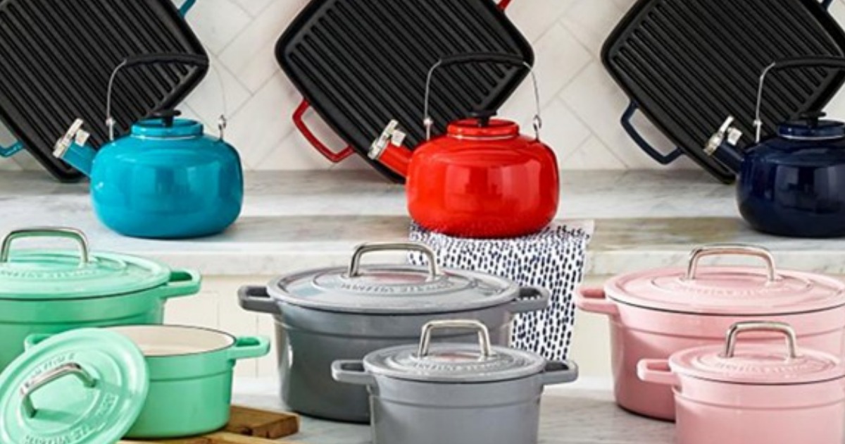 Martha Stewart Collection CLOSEOUT! Enameled Cast Iron 11 Grill Pan,  Created for Macy's - Macy's