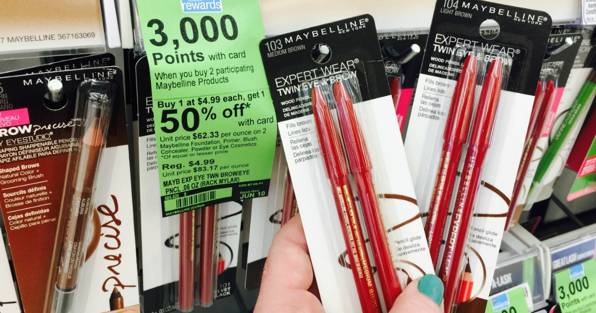 Walgreens: Maybelline Brow & Eye Pencils 2-Ct Pack Only 24¢ (Regularly $5)