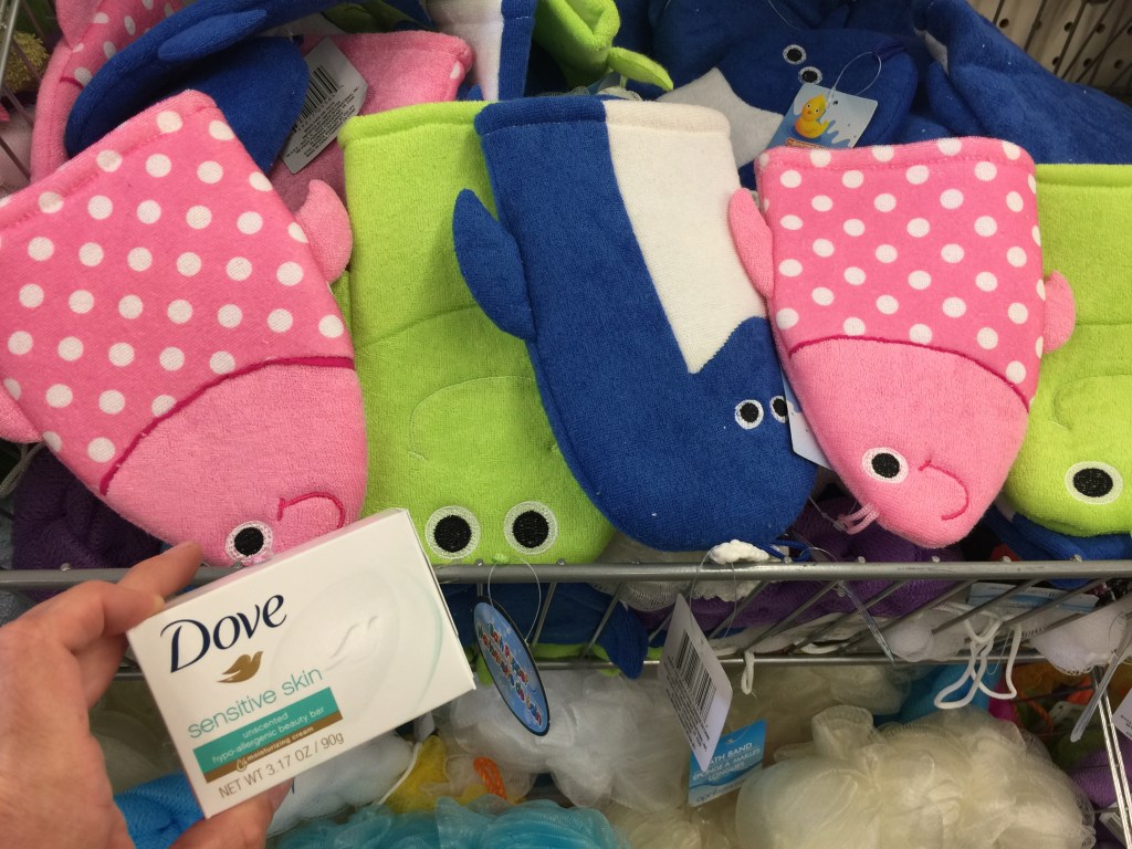 bath gloves at dollar tree