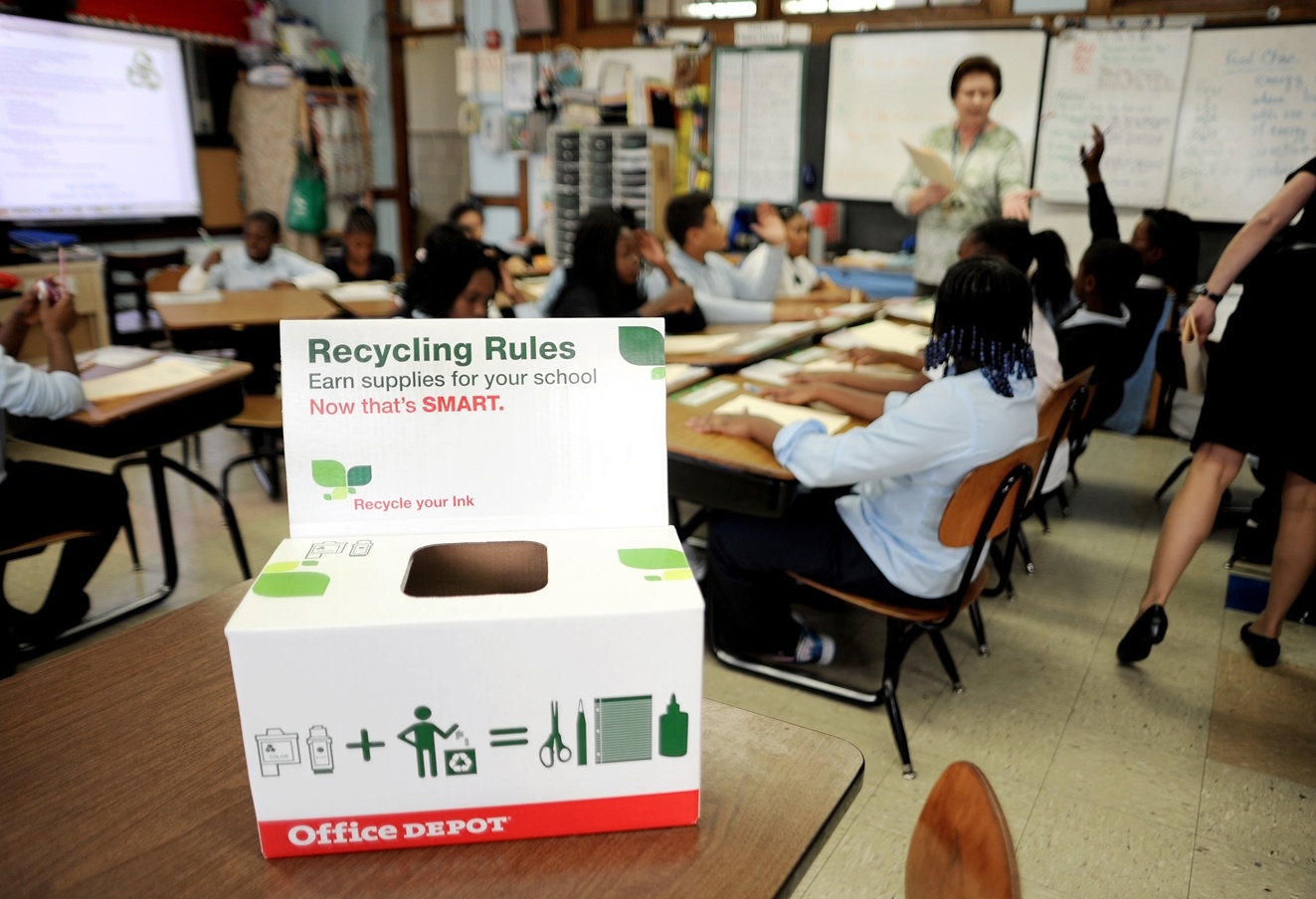 10 ways to save big on printer ink and toner – Recycling rules toner box in a classroom