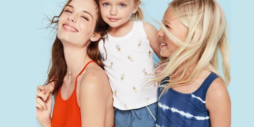 Old Navy Womens & Girls Tanks ONLY $2 + More (March 10th Only)