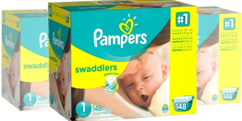 Walmart.com: Pampers Swaddlers Size 1 Diapers 148-Count Just $14.71 (Only 10¢ Per Diaper)