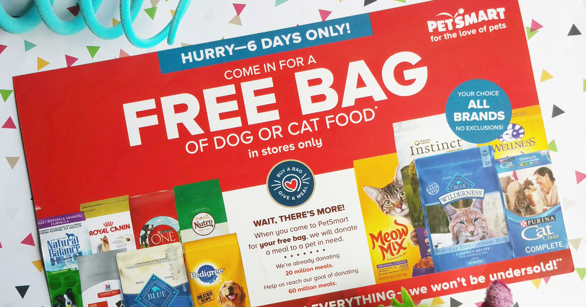 Petsmart Free Bag Of Dog Or Cat Food No Purchase Necessary