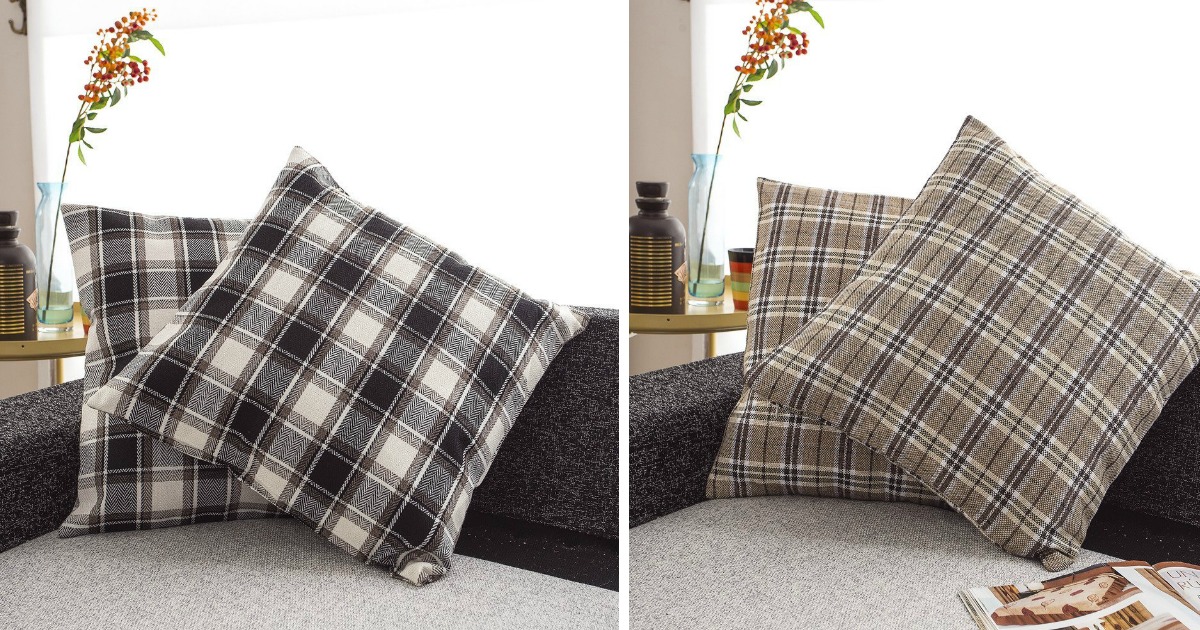 plaid pillow covers