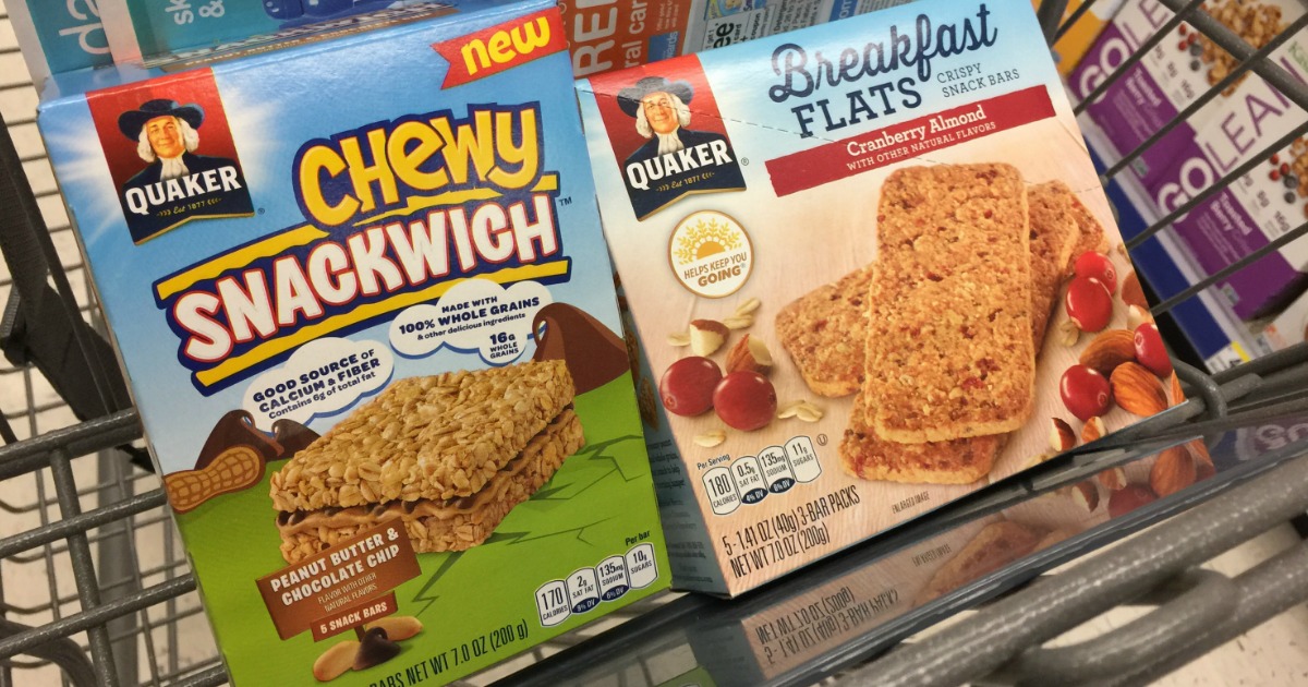 Walgreens Quaker Chewy Snackwich 5Count Box Just 99¢ (After Cash Back)