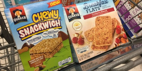 Walgreens: Quaker Chewy Snackwich 5-Count Box Just 99¢ (After Cash Back)