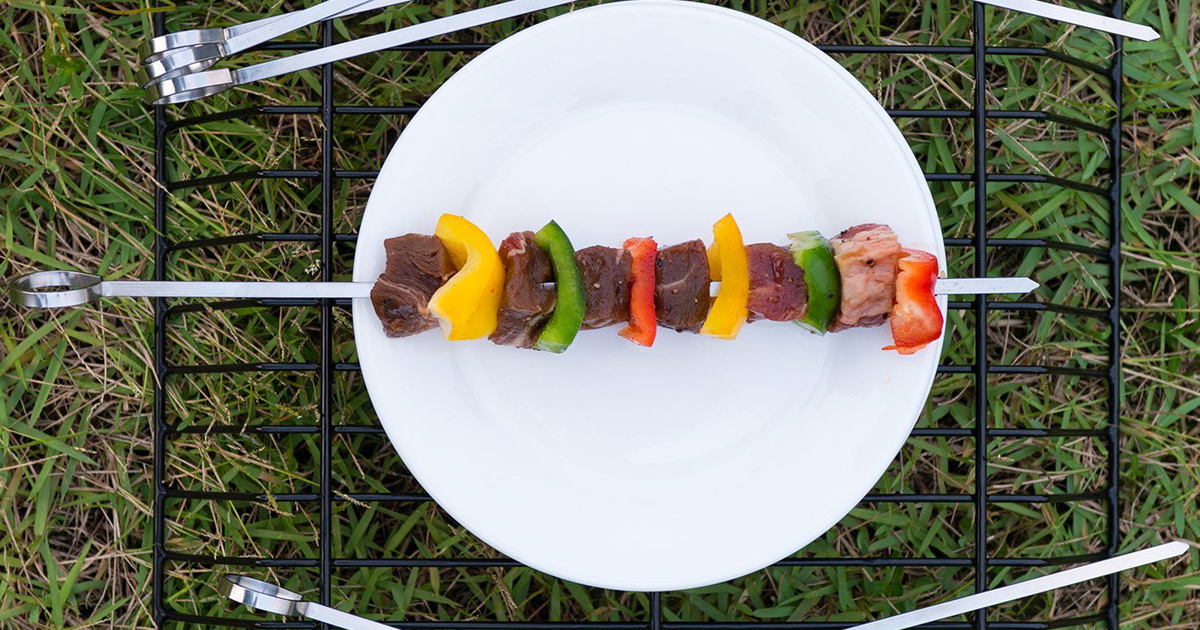 Amazon 12Piece Stainless Steel Skewer Set Only 6.99 (Regularly 12.