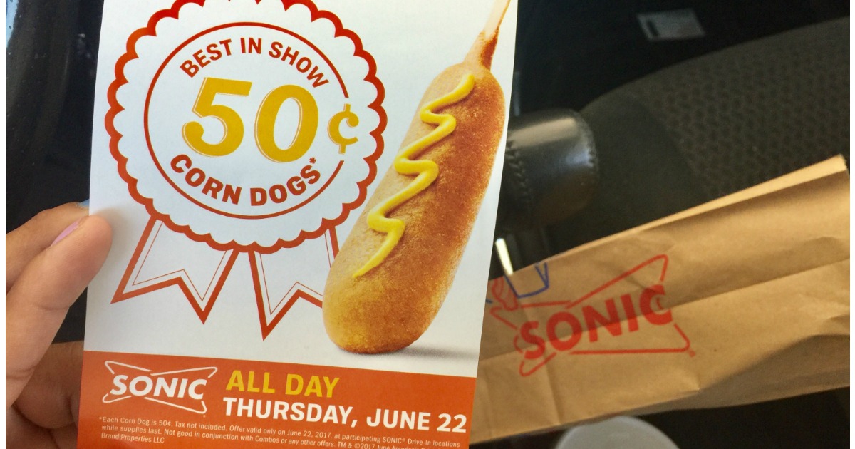 Sonic DriveIn 50¢ Corn Dogs ALL DAY on June 22nd