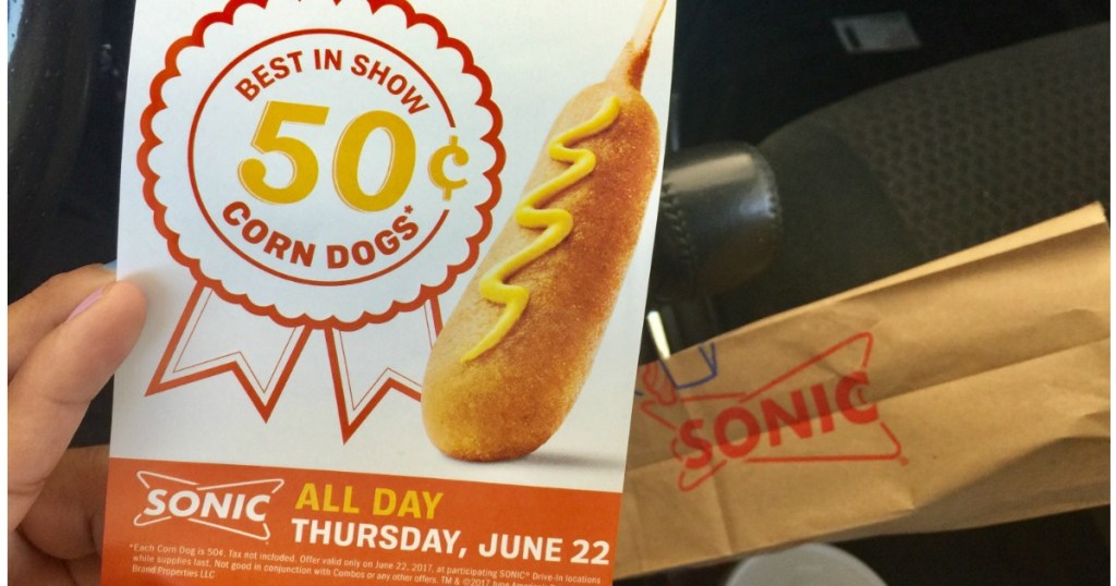 Sonic DriveIn 50¢ Corn Dogs ALL DAY on June 22nd