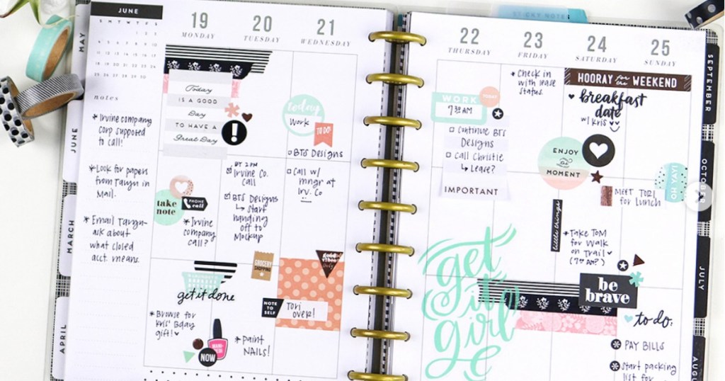 The Happy Planner open to a spread