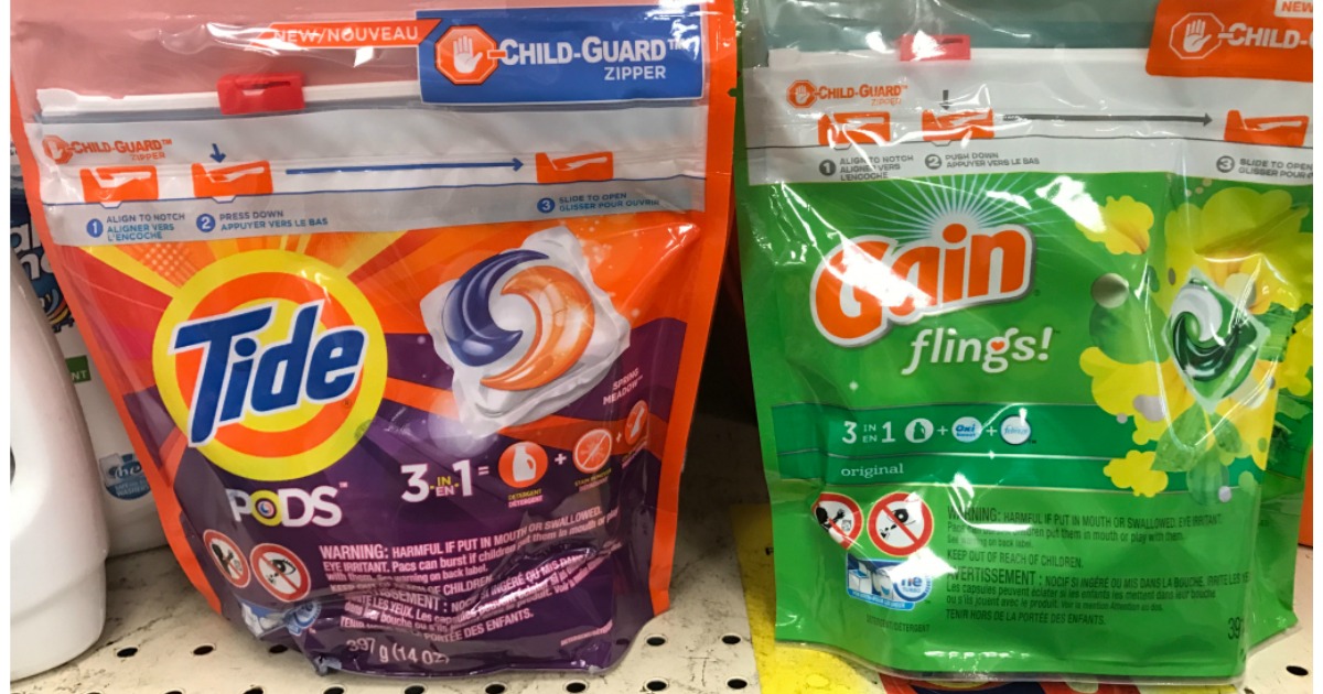 High Value $2/1 Tide PODS & Gain Flings Coupons = 12-16ct Packages ONLY ...