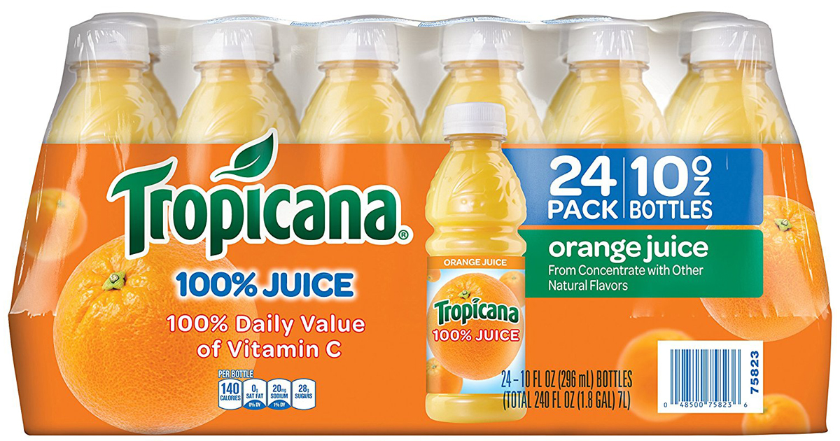  Tropicana 100% Juice, 3 flavor, 10 fl oz (Pack of 24