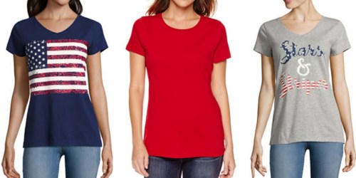 JCPenney: FIVE Women’s St. John’s Bay T-Shirts Only $15 (Just $3 Per Shirt)