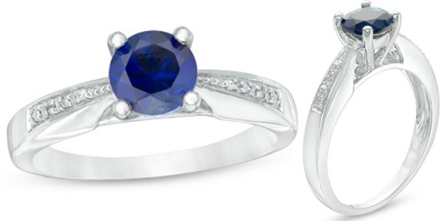 Zales: Blue Sapphire and Diamond Sterling Silver Ring Just $29.99 Shipped (Regularly $119)