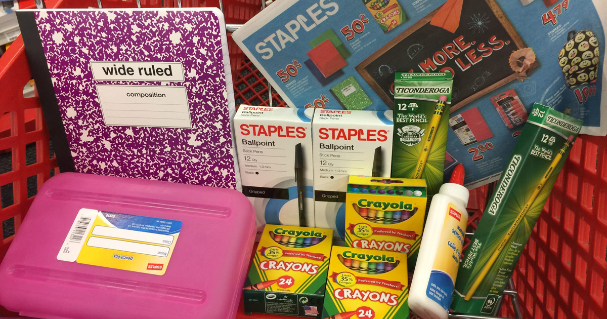 WOW! Score 10 School Supply Items For Under $5 At Staples ($20.30 Value)