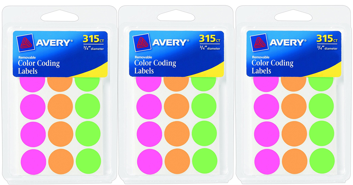 Round Removable Color Coding Labels 315 Count AVERY 
