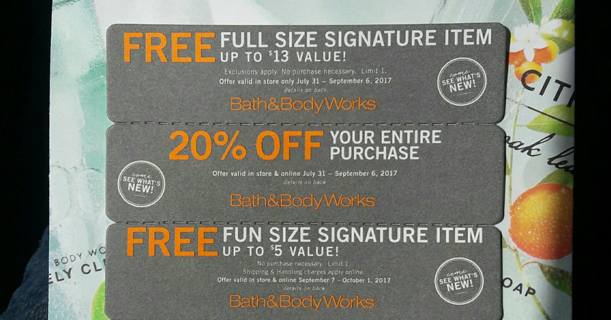 Bath & Body Works: FREE Full Size Signature Item Coupon ...